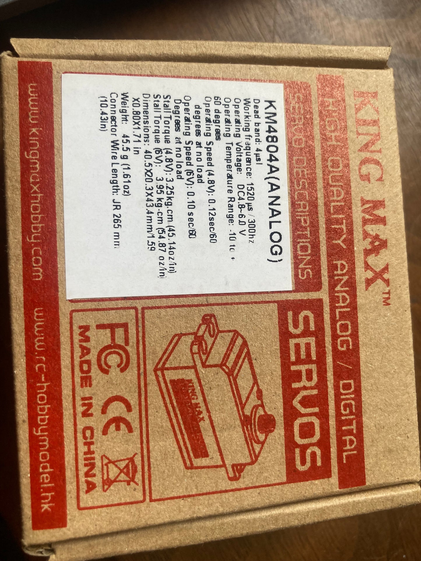 King Max MiniOpti Rudder Servo- KM4804A (Analog)