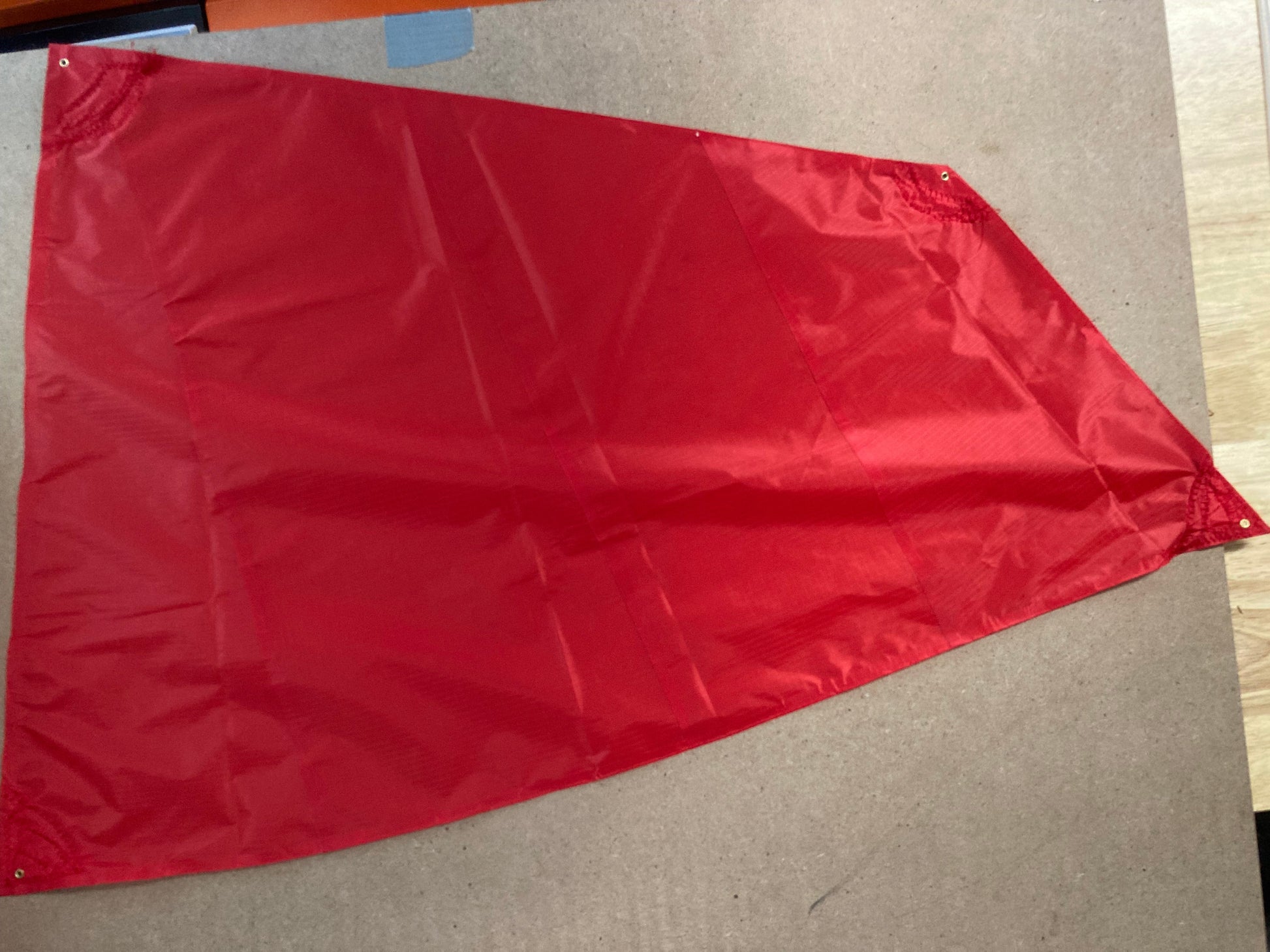 Solid Red sewn and glued sail