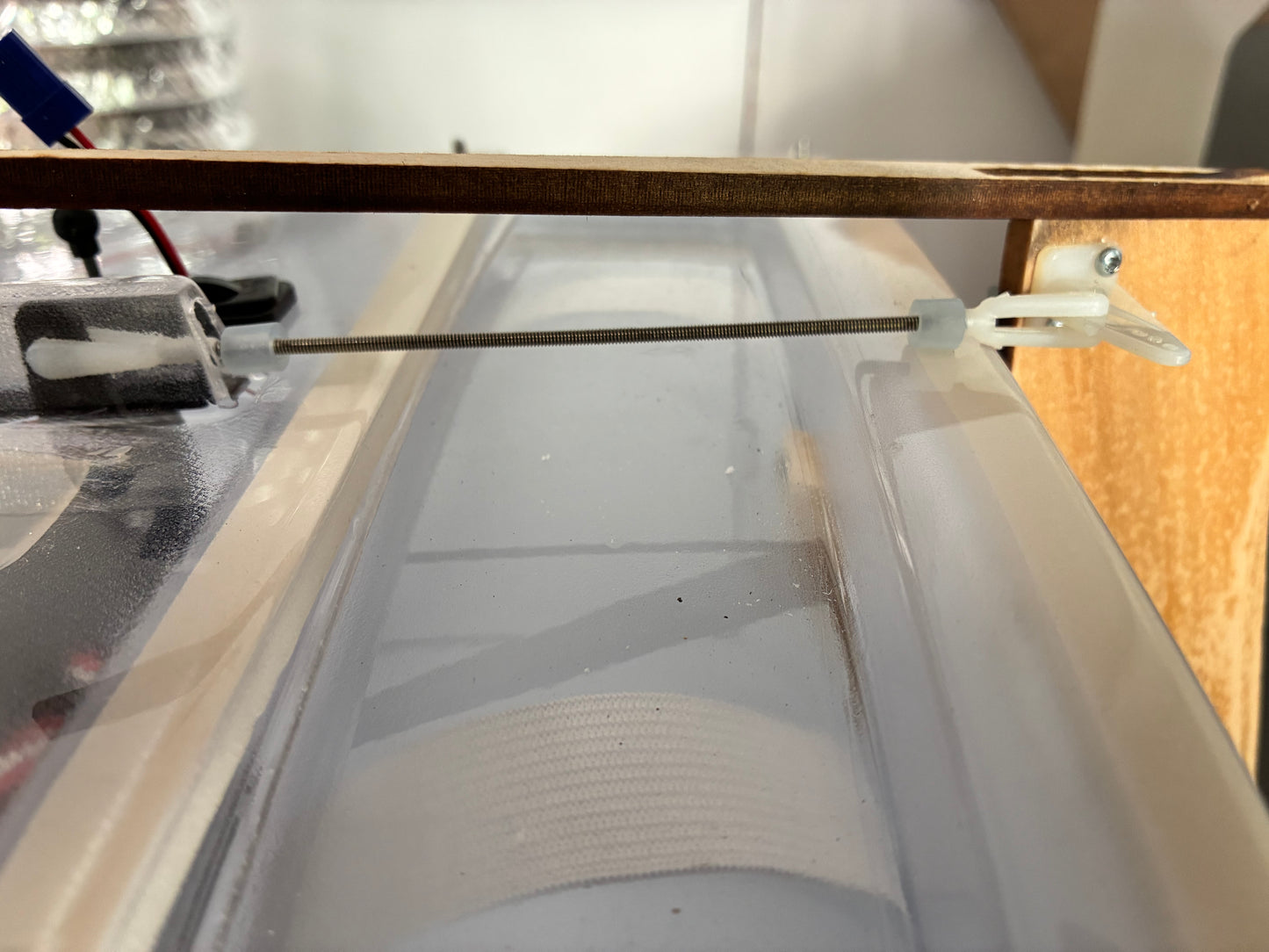 Rudder attaching hardware and control accessories.