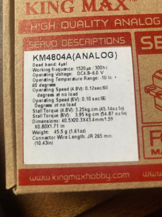 King Max MiniOpti Rudder Servo- KM4804A (Analog)