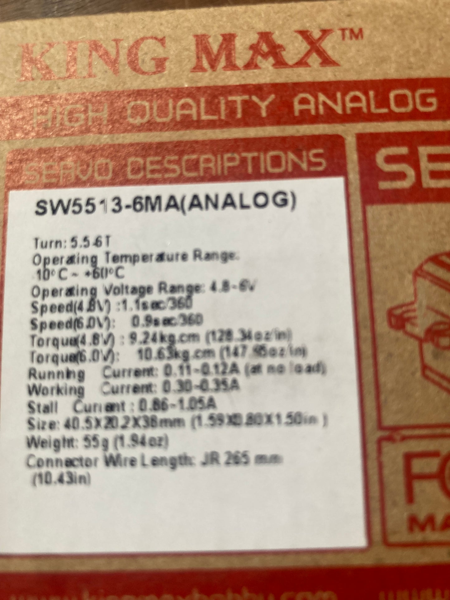 King Max MiniOpti Winch Servo- KM5513-6MA  (Analog) (Copy)