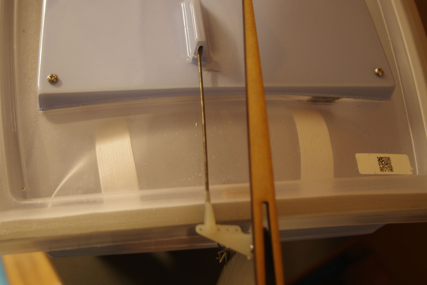 Miniopti Hull#0155 Light Blue Hull, setup & tuned complete with White Regatta sail and stand
